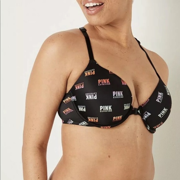 VS PINK Everywhere bra Size 38B Front Close
Strappy Back Rainbow Logo New - Picture 5 of 7